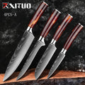 XITUO 1-10PCS  kitchen knives Set Laser Damascus pattern chef knife Sharp Santoku Cleaver Slicing Utility Knives Resin Handle