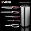 XITUO 1-10PCS  kitchen knives Set Laser Damascus pattern chef knife Sharp Santoku Cleaver Slicing Utility Knives Resin Handle