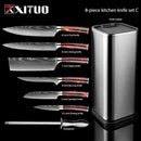 XITUO 1-10PCS  kitchen knives Set Laser Damascus pattern chef knife Sharp Santoku Cleaver Slicing Utility Knives Resin Handle