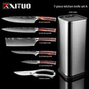 XITUO 1-10PCS  kitchen knives Set Laser Damascus pattern chef knife Sharp Santoku Cleaver Slicing Utility Knives Resin Handle
