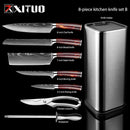 XITUO 1-10PCS  kitchen knives Set Laser Damascus pattern chef knife Sharp Santoku Cleaver Slicing Utility Knives Resin Handle