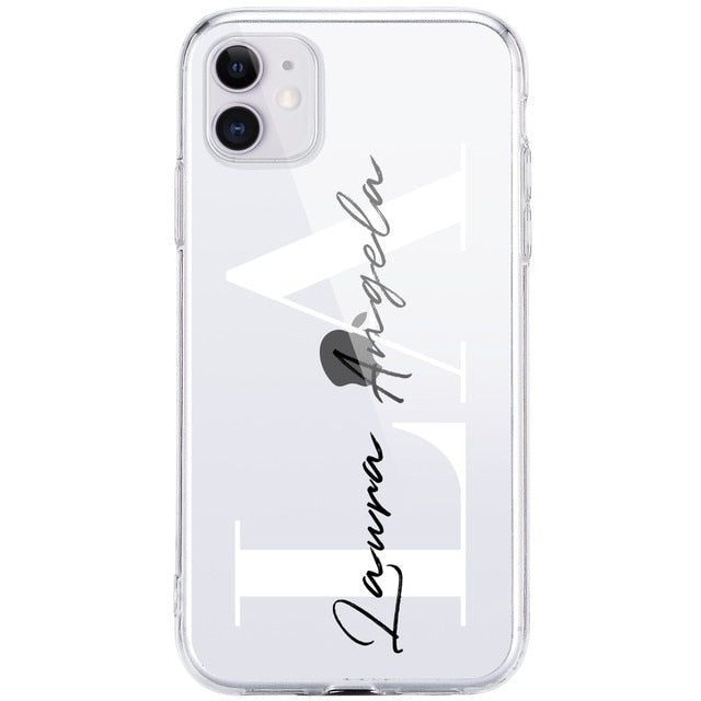 Custom Name DIY Letters for iPhone 13 Pro Max Case 12 8 Plus SE 2020 Cover Girls Silicone Funda For iPhone 11 Pro Case X XS XR 7