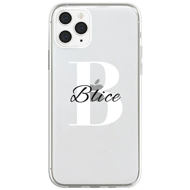 Custom Name DIY Letters for iPhone 13 Pro Max Case 12 8 Plus SE 2020 Cover Girls Silicone Funda For iPhone 11 Pro Case X XS XR 7