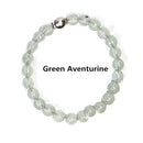 Bohemian Handmade Natural Stone Rings Women with Stainless Steel Bead Multi Color Stretch Rope Wedding Promise Ring Adjustable