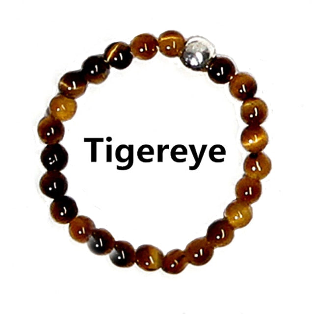 Bohemian Handmade Natural Stone Rings Women with Stainless Steel Bead Multi Color Stretch Rope Wedding Promise Ring Adjustable