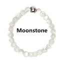 Bohemian Handmade Natural Stone Rings Women with Stainless Steel Bead Multi Color Stretch Rope Wedding Promise Ring Adjustable