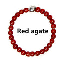 Bohemian Handmade Natural Stone Rings Women with Stainless Steel Bead Multi Color Stretch Rope Wedding Promise Ring Adjustable