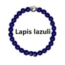 Bohemian Handmade Natural Stone Rings Women with Stainless Steel Bead Multi Color Stretch Rope Wedding Promise Ring Adjustable