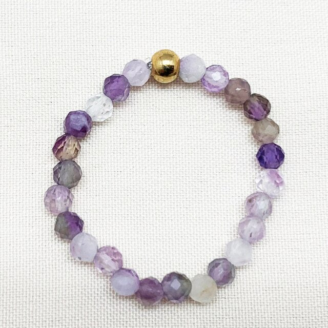 Bohemian Handmade Natural Stone Rings Women with Stainless Steel Bead Multi Color Stretch Rope Wedding Promise Ring Adjustable