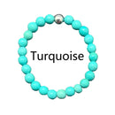 Bohemian Handmade Natural Stone Rings Women with Stainless Steel Bead Multi Color Stretch Rope Wedding Promise Ring Adjustable