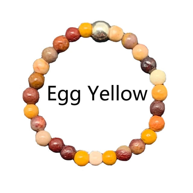 Bohemian Handmade Natural Stone Rings Women with Stainless Steel Bead Multi Color Stretch Rope Wedding Promise Ring Adjustable