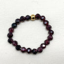 Bohemian Handmade Natural Stone Rings Women with Stainless Steel Bead Multi Color Stretch Rope Wedding Promise Ring Adjustable