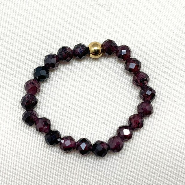 Bohemian Handmade Natural Stone Rings Women with Stainless Steel Bead Multi Color Stretch Rope Wedding Promise Ring Adjustable