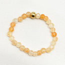 Bohemian Handmade Natural Stone Rings Women with Stainless Steel Bead Multi Color Stretch Rope Wedding Promise Ring Adjustable