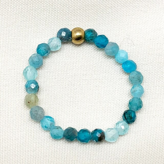 Bohemian Handmade Natural Stone Rings Women with Stainless Steel Bead Multi Color Stretch Rope Wedding Promise Ring Adjustable