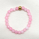 Bohemian Handmade Natural Stone Rings Women with Stainless Steel Bead Multi Color Stretch Rope Wedding Promise Ring Adjustable