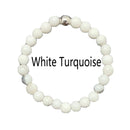 Bohemian Handmade Natural Stone Rings Women with Stainless Steel Bead Multi Color Stretch Rope Wedding Promise Ring Adjustable