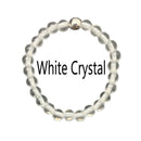 Bohemian Handmade Natural Stone Rings Women with Stainless Steel Bead Multi Color Stretch Rope Wedding Promise Ring Adjustable