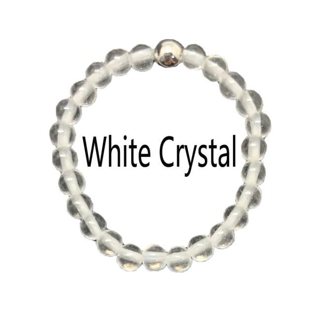 Bohemian Handmade Natural Stone Rings Women with Stainless Steel Bead Multi Color Stretch Rope Wedding Promise Ring Adjustable