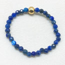 Bohemian Handmade Natural Stone Rings Women with Stainless Steel Bead Multi Color Stretch Rope Wedding Promise Ring Adjustable