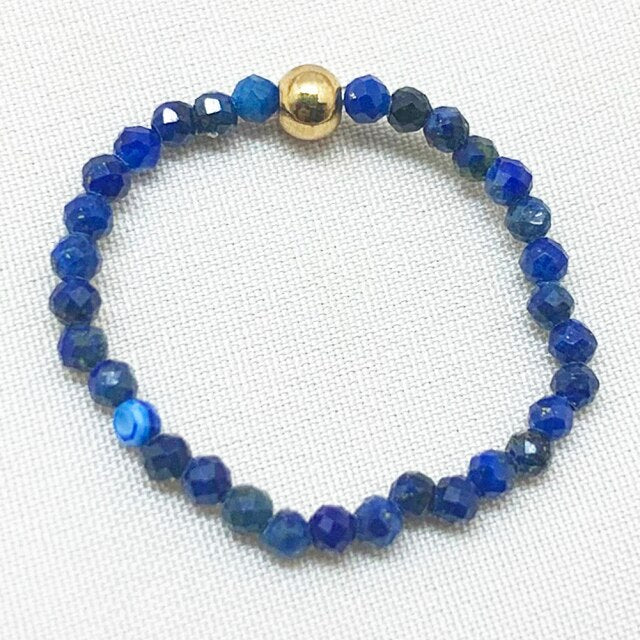 Bohemian Handmade Natural Stone Rings Women with Stainless Steel Bead Multi Color Stretch Rope Wedding Promise Ring Adjustable