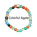 Bohemian Handmade Natural Stone Rings Women with Stainless Steel Bead Multi Color Stretch Rope Wedding Promise Ring Adjustable