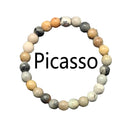 Bohemian Handmade Natural Stone Rings Women with Stainless Steel Bead Multi Color Stretch Rope Wedding Promise Ring Adjustable