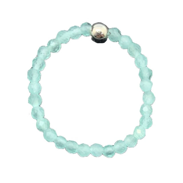 Bohemian Handmade Natural Stone Rings Women with Stainless Steel Bead Multi Color Stretch Rope Wedding Promise Ring Adjustable