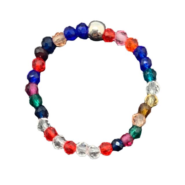 Bohemian Handmade Natural Stone Rings Women with Stainless Steel Bead Multi Color Stretch Rope Wedding Promise Ring Adjustable