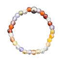 Bohemian Handmade Natural Stone Rings Women with Stainless Steel Bead Multi Color Stretch Rope Wedding Promise Ring Adjustable