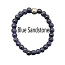 Bohemian Handmade Natural Stone Rings Women with Stainless Steel Bead Multi Color Stretch Rope Wedding Promise Ring Adjustable