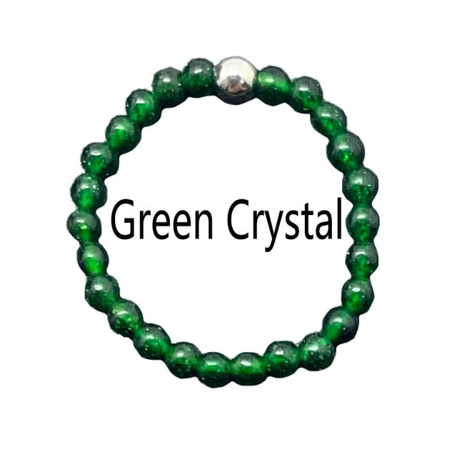 Bohemian Handmade Natural Stone Rings Women with Stainless Steel Bead Multi Color Stretch Rope Wedding Promise Ring Adjustable