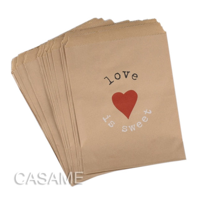 25/50/100pc Bio-degradable treat candy bag Party Favor Paper Bags Chevron Polka Dot Stripe Print Paper craft Bakery Bag