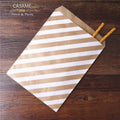 25/50/100pc Bio-degradable treat candy bag Party Favor Paper Bags Chevron Polka Dot Stripe Print Paper craft Bakery Bag