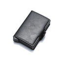 Top Quality Rfid Wallet Men Money Bag Mini Purse Male Aluminium Card Wallet Small Clutch Leather Wallet Thin Purse Carteras 2021