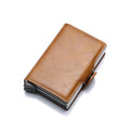 Top Quality Rfid Wallet Men Money Bag Mini Purse Male Aluminium Card Wallet Small Clutch Leather Wallet Thin Purse Carteras 2021