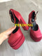 2021 New Brand Women Sandals Summer Shoes Sexy Thick High Heels Platform Black Red Yellow Dress Party Wedding Shoes Woman Pumps