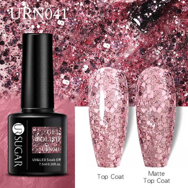 UR Sugar 7.5ML Gel Polish Manicure For Nails Christmas Semi Permanent Vernis Top Coat Soak Off UV LED Gel Color Glitter Varnish