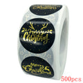 Merry Christmas Stickers Gold Stamping Christmas Label For Child Gift Decor Shop Product Packaging Stickers Label 50-500pcs