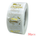 Merry Christmas Stickers Gold Stamping Christmas Label For Child Gift Decor Shop Product Packaging Stickers Label 50-500pcs