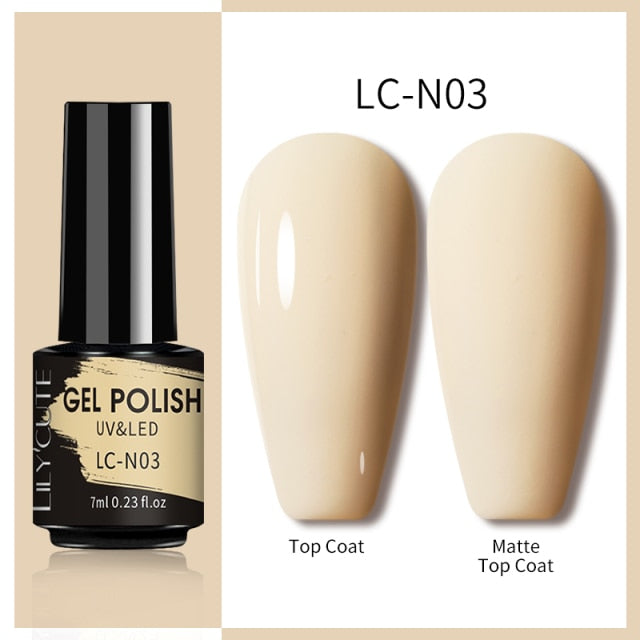 LILYCUTE 7ml Nails Gel Polish Fall Winter Color Long Lasting Hybrid For Base Top Coat Soak Off UV LED DIY Nail Art Gel