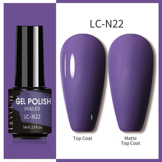 LILYCUTE 7ml Nails Gel Polish Fall Winter Color Long Lasting Hybrid For Base Top Coat Soak Off UV LED DIY Nail Art Gel