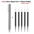 Xiaomi Deli Metal Sign Pen Ballpen Signing Pen 0.5MM Gel PREMEC Smooth Switzerland Refill Black Ink Office School Writing Pen