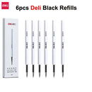 Xiaomi Deli Metal Sign Pen Ballpen Signing Pen 0.5MM Gel PREMEC Smooth Switzerland Refill Black Ink Office School Writing Pen