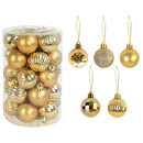 36Pcs Rose Gold Plastic Christmas Balls Ornament 4cm Hang Pendant Ball Indoor New Year Xmas Tree Decor Home Christmas Decoration