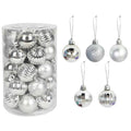 36Pcs Rose Gold Plastic Christmas Balls Ornament 4cm Hang Pendant Ball Indoor New Year Xmas Tree Decor Home Christmas Decoration
