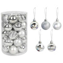 36Pcs Rose Gold Plastic Christmas Balls Ornament 4cm Hang Pendant Ball Indoor New Year Xmas Tree Decor Home Christmas Decoration