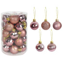 36Pcs Rose Gold Plastic Christmas Balls Ornament 4cm Hang Pendant Ball Indoor New Year Xmas Tree Decor Home Christmas Decoration