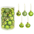 36Pcs Rose Gold Plastic Christmas Balls Ornament 4cm Hang Pendant Ball Indoor New Year Xmas Tree Decor Home Christmas Decoration