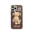 3D Teddy Bear Cartoons Case For iPhone 11 12 13 Pro Max Mini 7 8 Plus XR X XS MAX Cute Trend Creative Couple Cover
